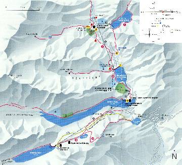 Detailkarte der Stauseen am Grimselpass